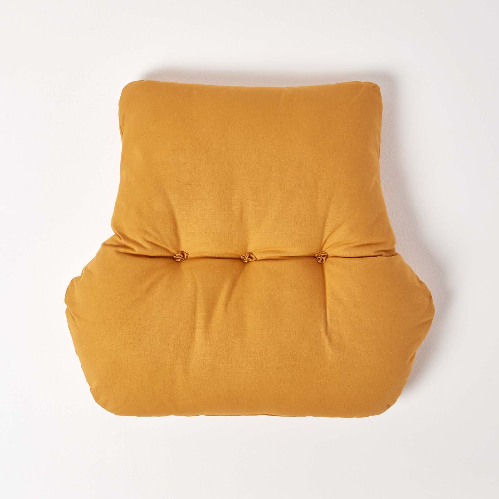 Cotton Back Support Thick Lumbar Cushion | Mustard