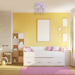 Ceiling Lamp Star 3xe27 Attractive Hand Made Chandelier With Suspended Crystals And Stars | Pink