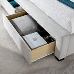 Newton Velvet 4 Drawer Storage Bed | King | Grey