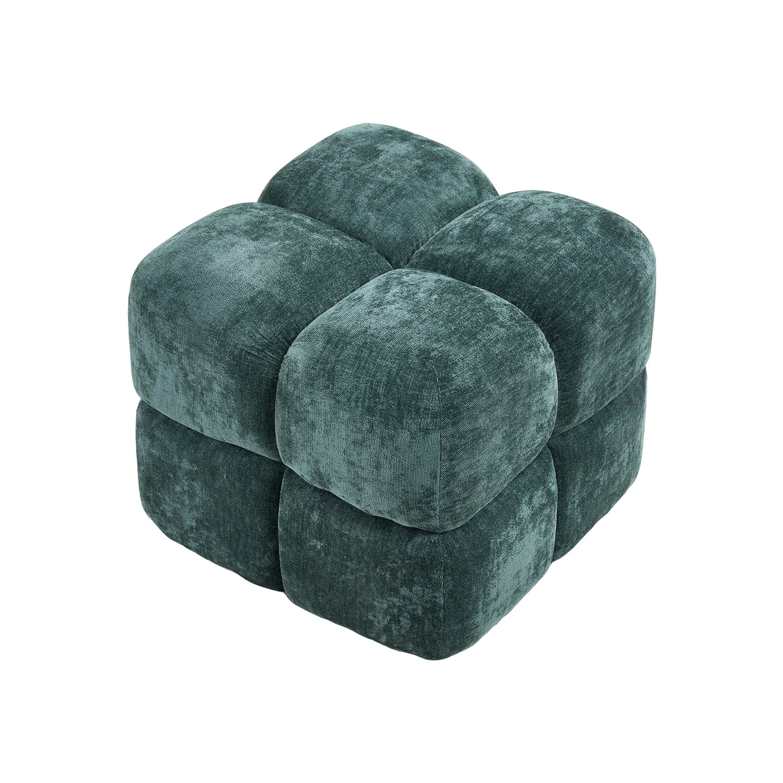 Modern Upholstered Storage Footstool Ottoman | Green