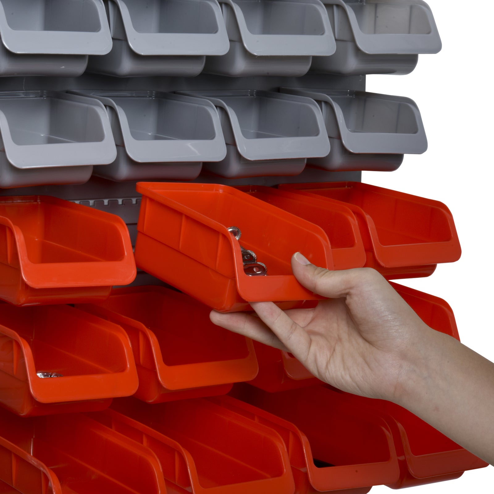 44 Pcs On-wall Storage With Pegboard | Red