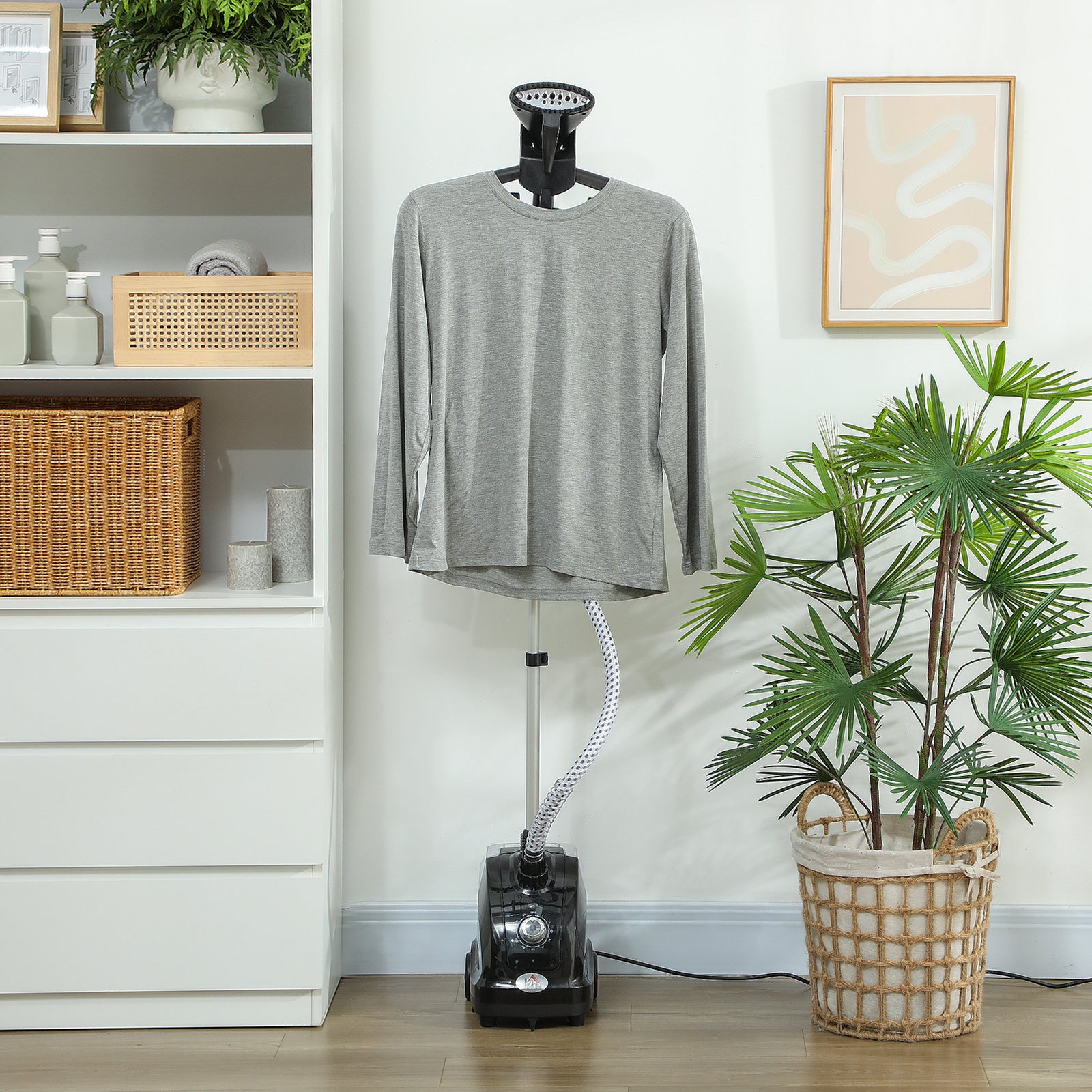 HOMCOM Clothes Steamer With Adjustable Pole 41-110 Cm Black