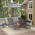 Set Of 2 Garden Sun Loungers, Folding Chaise Lounge Chairs