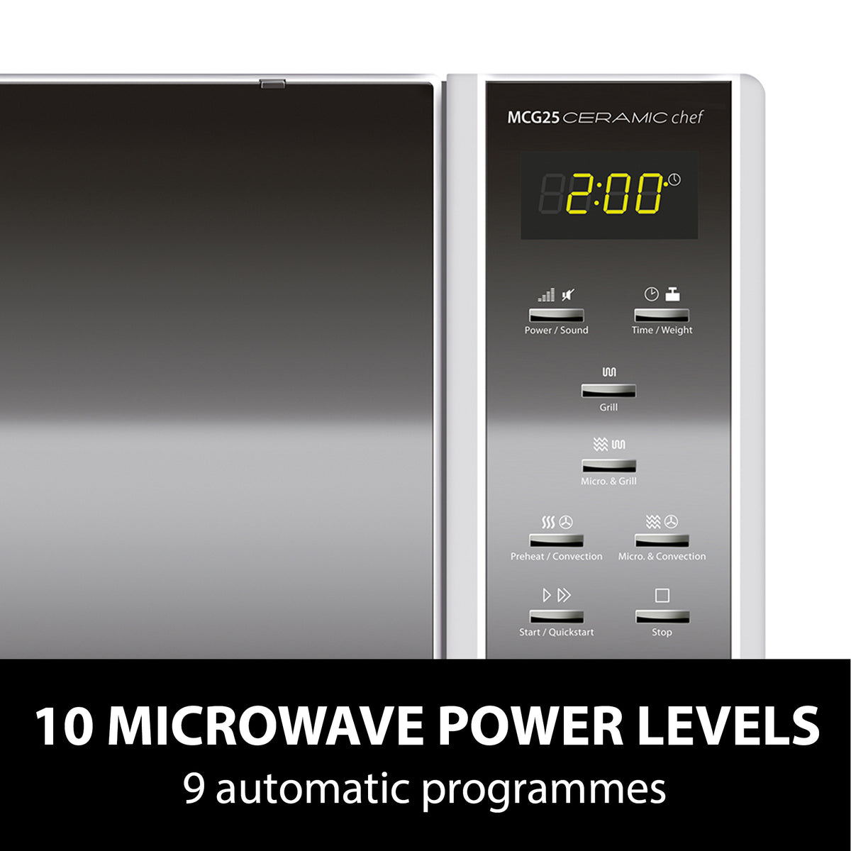 Mcg 25 Ceramic Chef Microwave Oven & Grill, 25l Capacity, 900w Microwave With 1200w Grill And 2050w Convection