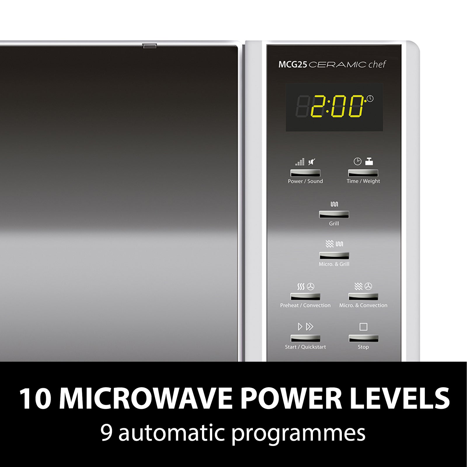 Mcg 25 Ceramic Chef Microwave Oven & Grill, 25l Capacity, 900w Microwave With 1200w Grill And 2050w Convection