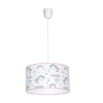 Unicorn Pendant Lamp 1xe27 Perfect For Nursery Or Bedroom 30cm Shade Hand Made With Pastel Colurs And Unicorn Motifs
