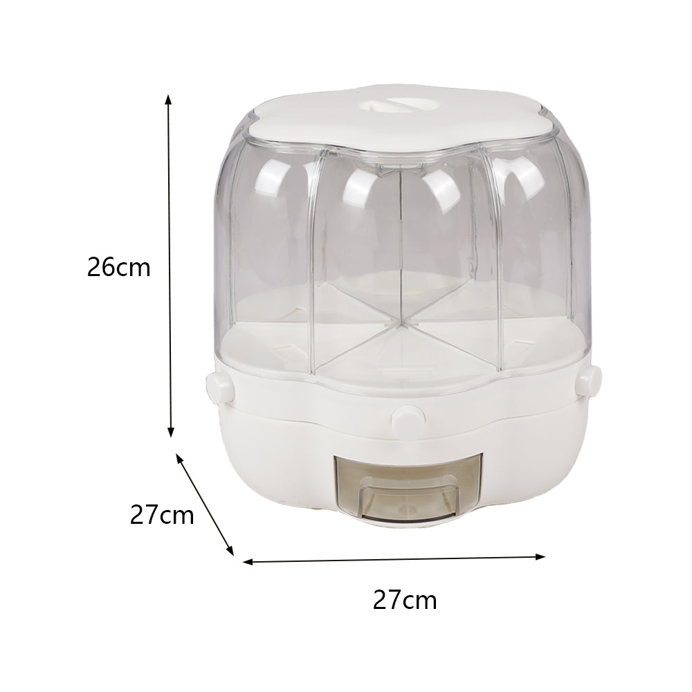 6-gird Round Cereal Dispenser Organizer For Kitchen