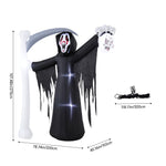 Breeins 8 Ft Halloween Inflatable Grim Reaper With Led Lights