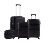 4pcs Lockable Travel Suitcase Set | Black