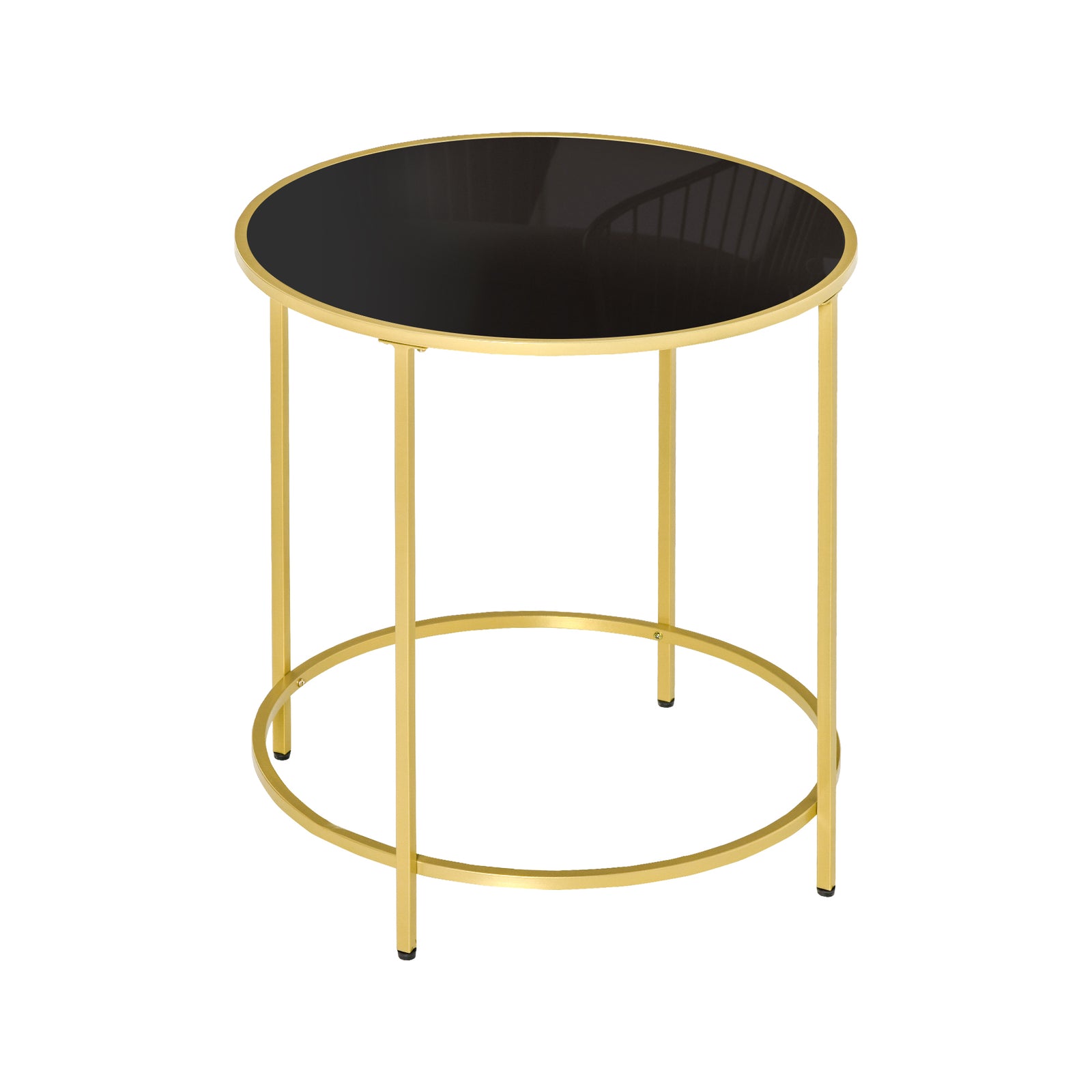 Round Side Table, Tempered Glass Top, Living Room