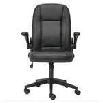 Ergonomic Office Computer Chair Pu Leather Swivel Recliner With Flip-up Armrests | Black