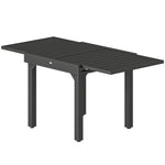 Expandable Patio Table For 4-6 People With Slatted Top, Black