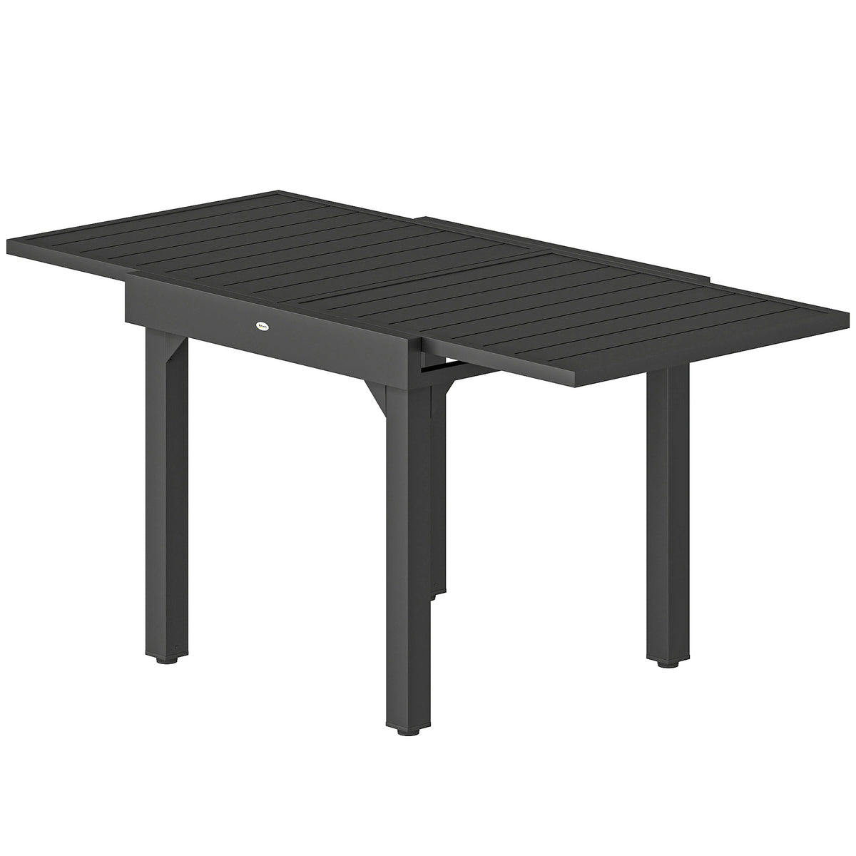 Expandable Patio Table For 4-6 People With Slatted Top, Black