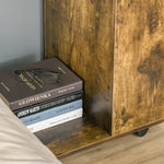 Mobile Sofa Side Table For Laptop Coffee W/ Storage | Brown