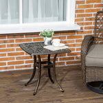 Aluminum Garden Table With Umbrella Hole - Bronze Tone