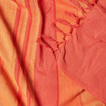 Cotton Morocco Striped Throw | 225cm x 255cm | Terracotta