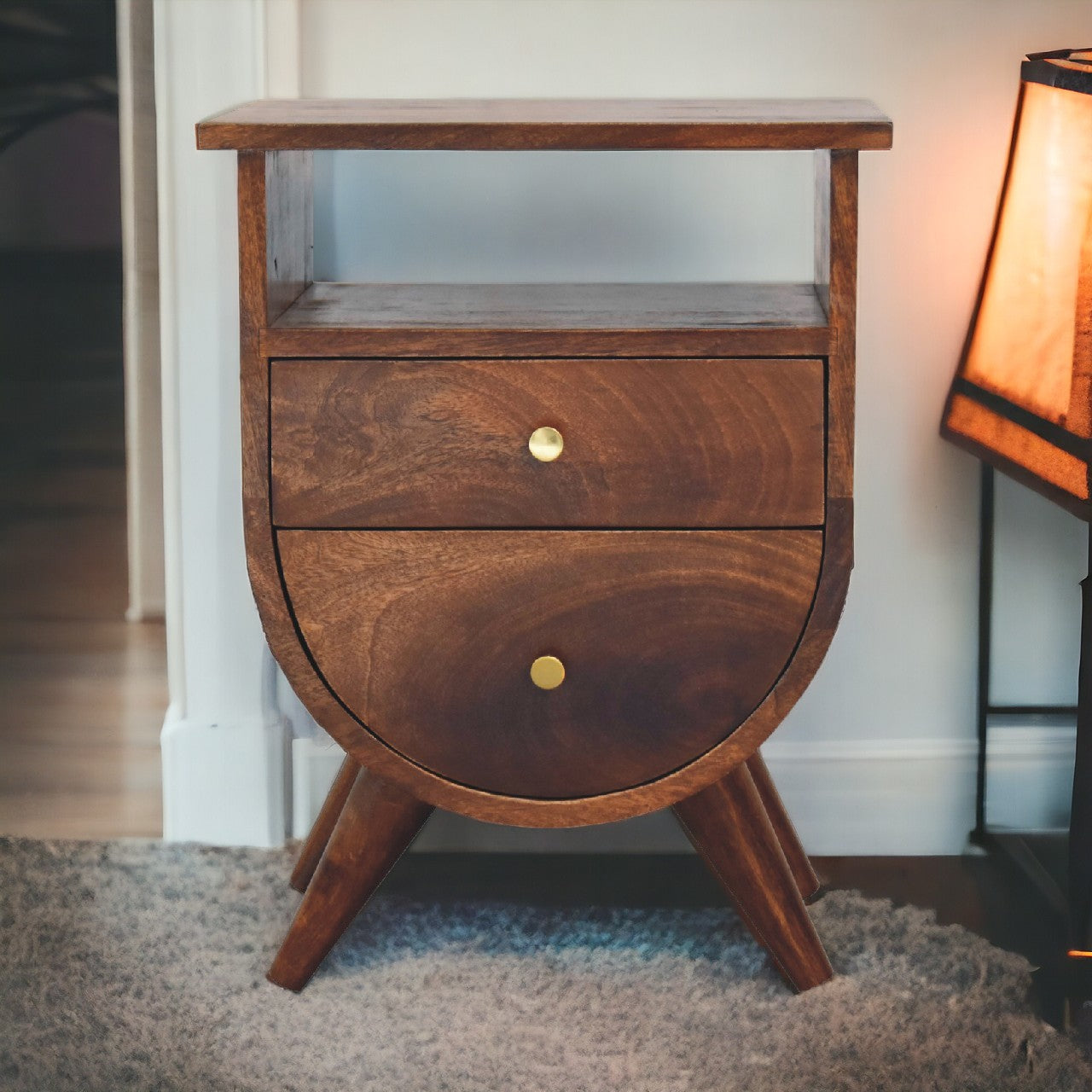 Solid Wood Split Chestnut Bedside