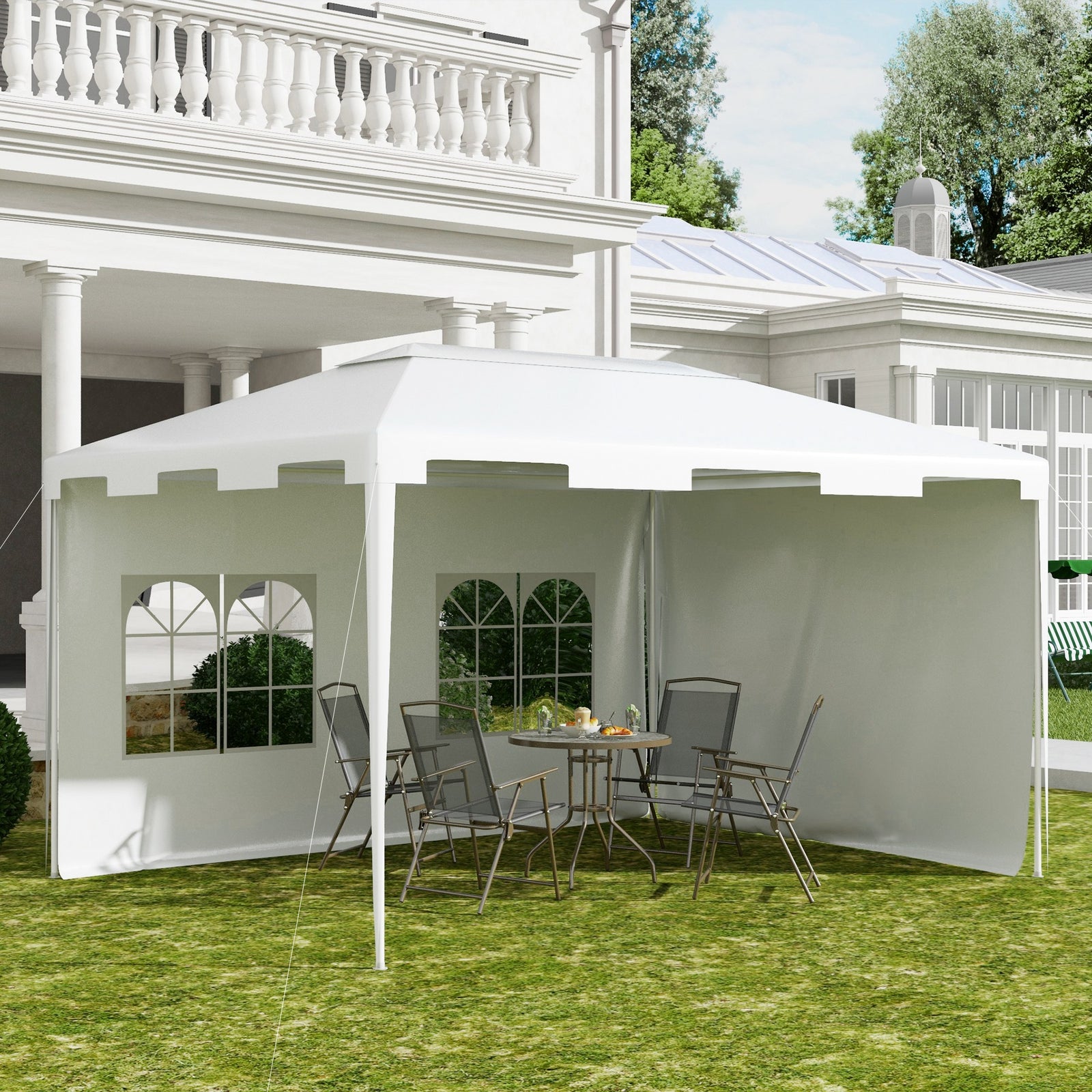 Party Tent Waterproof Garden Gazebo Canopy Cover Shade | Cream