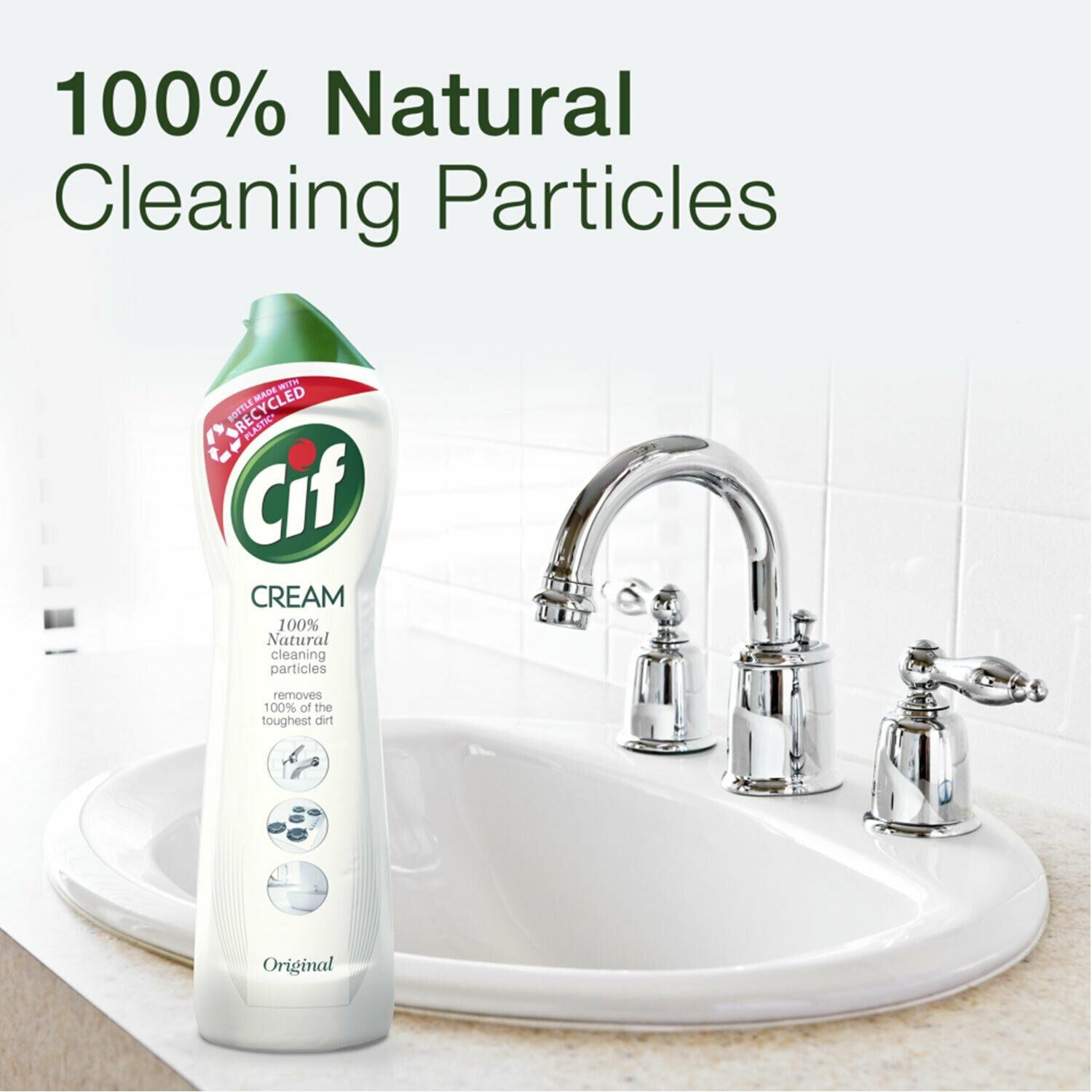 100% Natural Cleaning Particles Original Cream Cleaner 500ml, 6pk