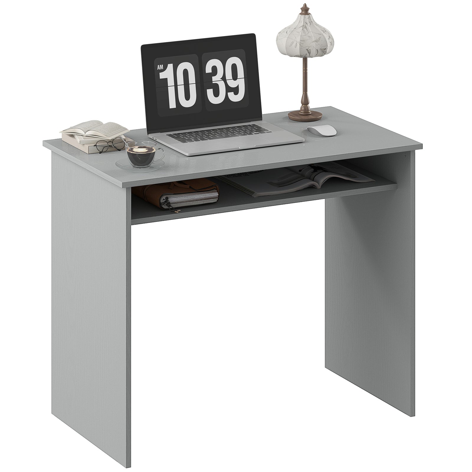 Computer Desk Writing Table Study Workstation Storage | Grey