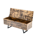 Industrial Wooden Flip Top Storage Bench