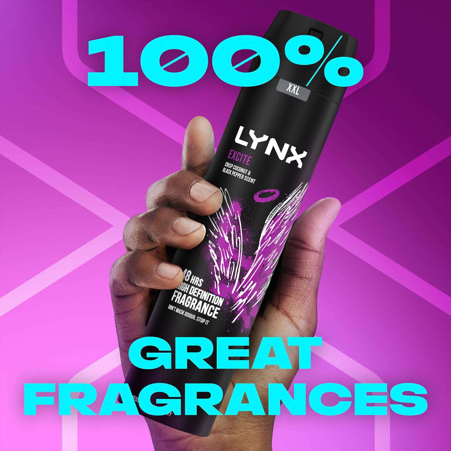 Lynx Xxl Excite 48-hour High Definition Fragrance Body Spray Deodorant, 6x 250ml