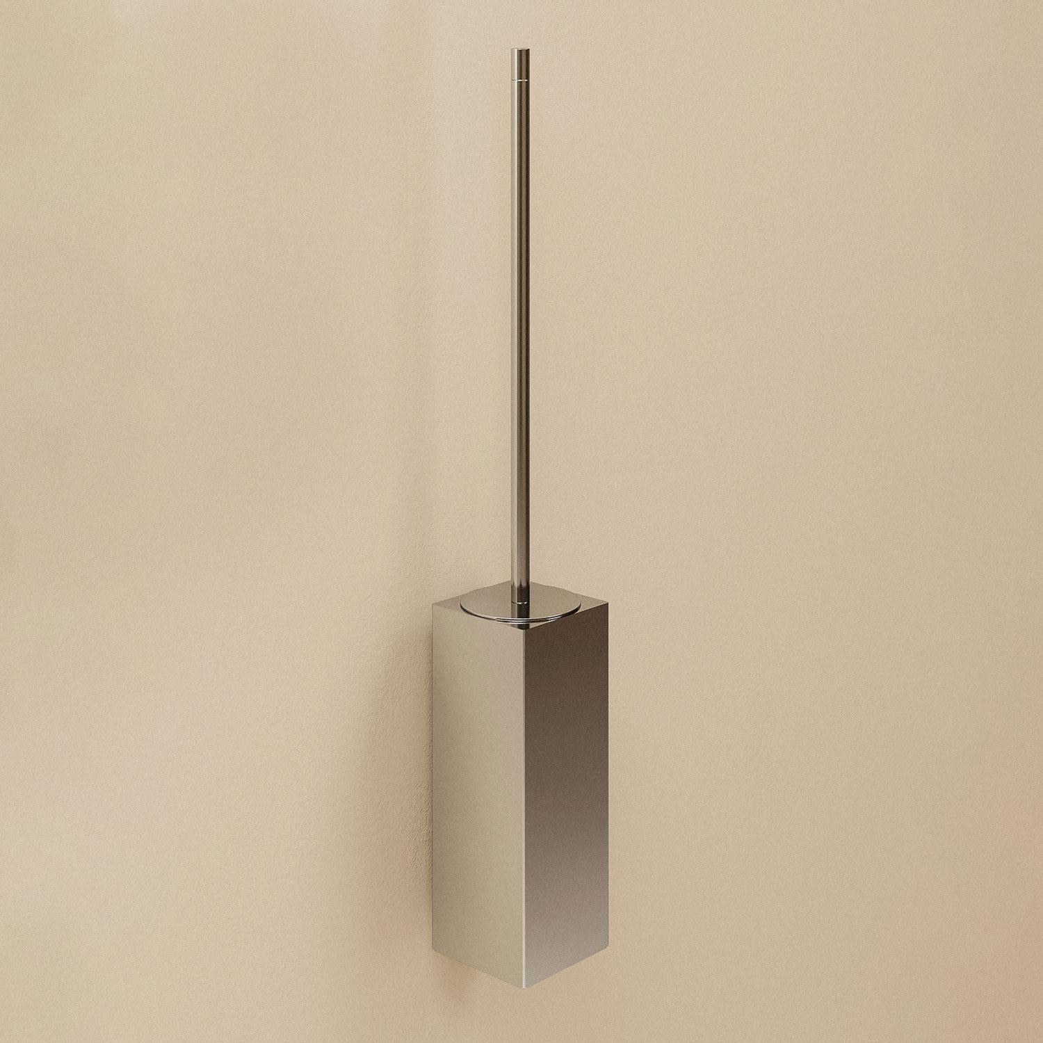 Toilet Brush, Siver Gloss, Wall-mounted. Collection Metric