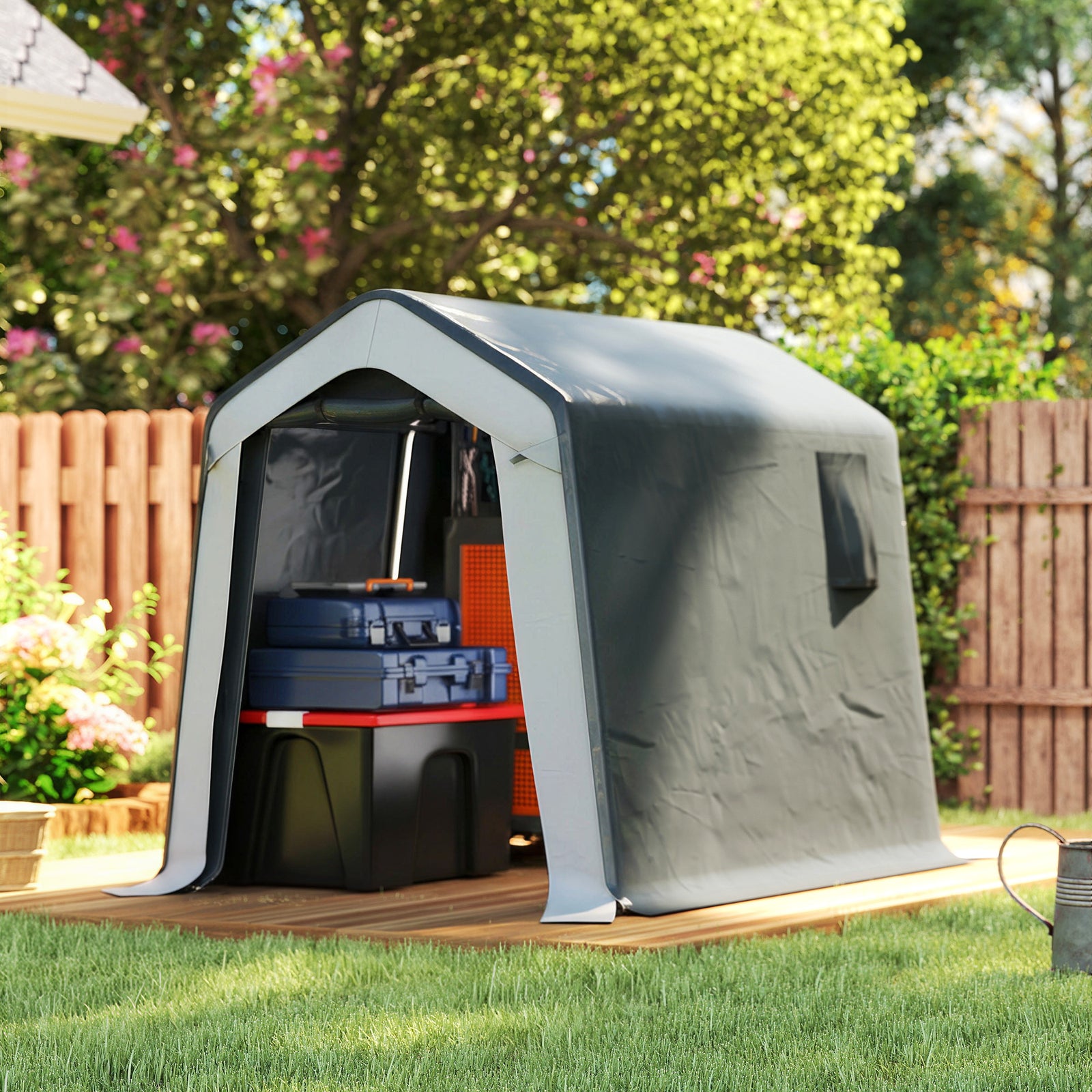 1.8 X 2.4m Portable Storage Shed Heavy Duty Motorbike Shed