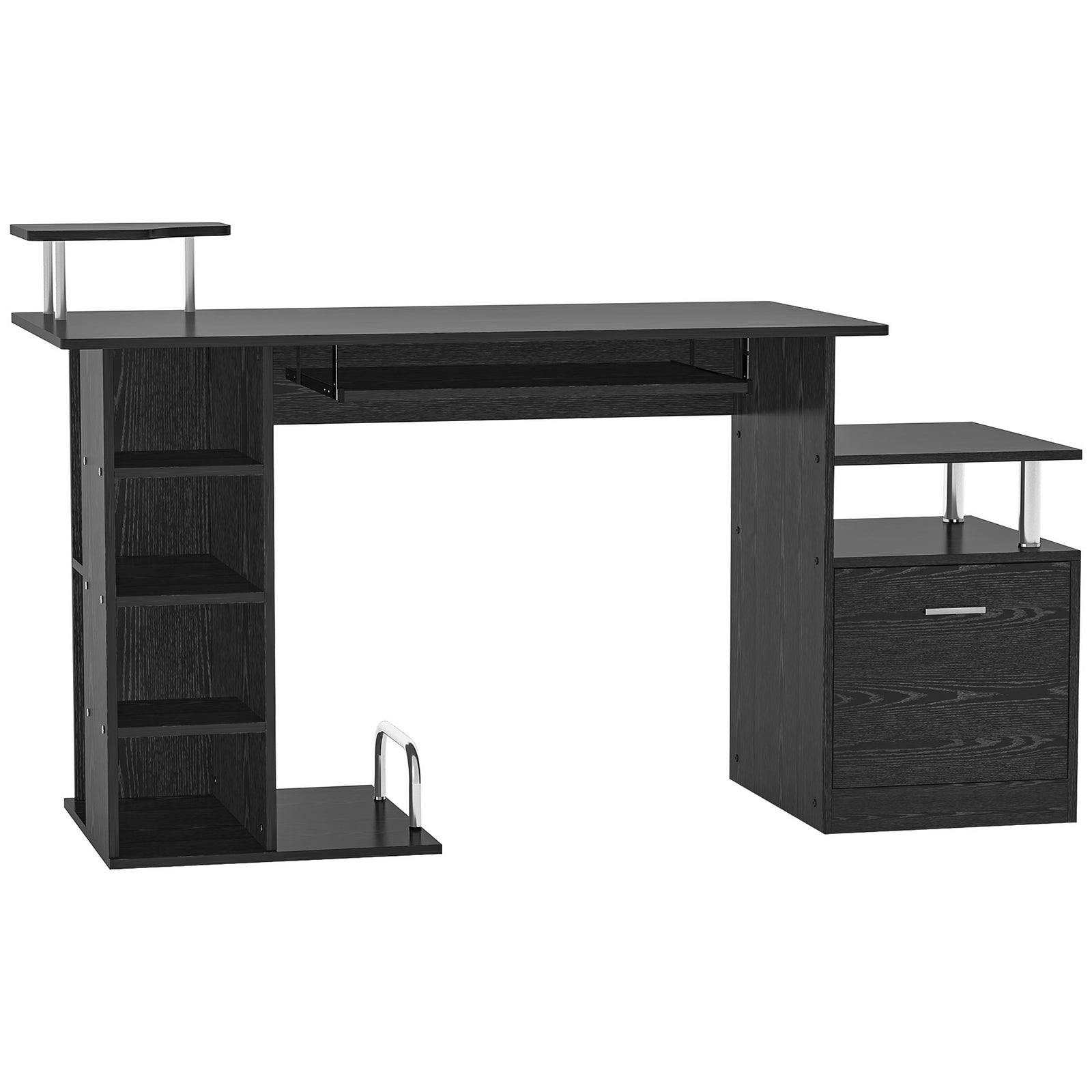 Wood Computer Desk With Drawer And Shelf