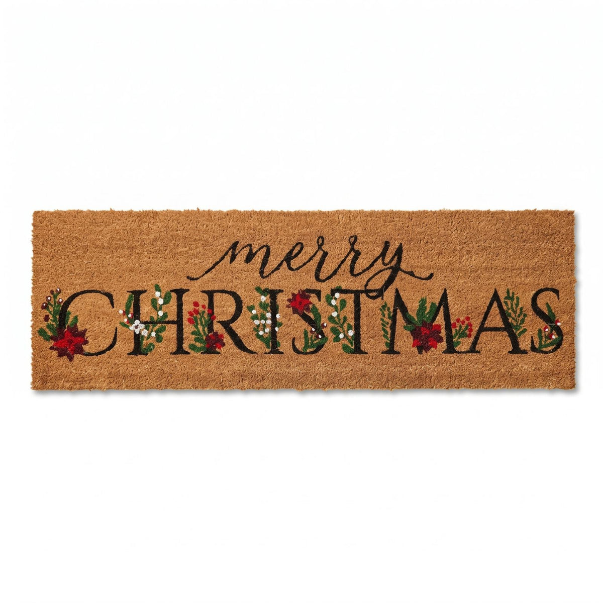 Extra-wide Coir Merry Christmas Doormat, 120 X 40cm