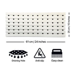 Non-slip Pvc Duckboard Shower Mat - 61cm X 25cm | White