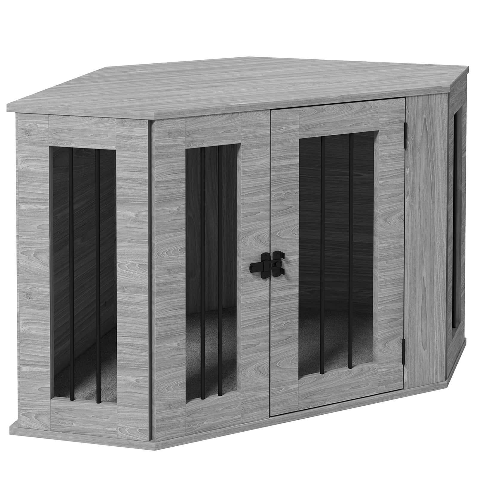 Dog Crate W/ Cushion, Large Door - Medium Dogs | Gray
