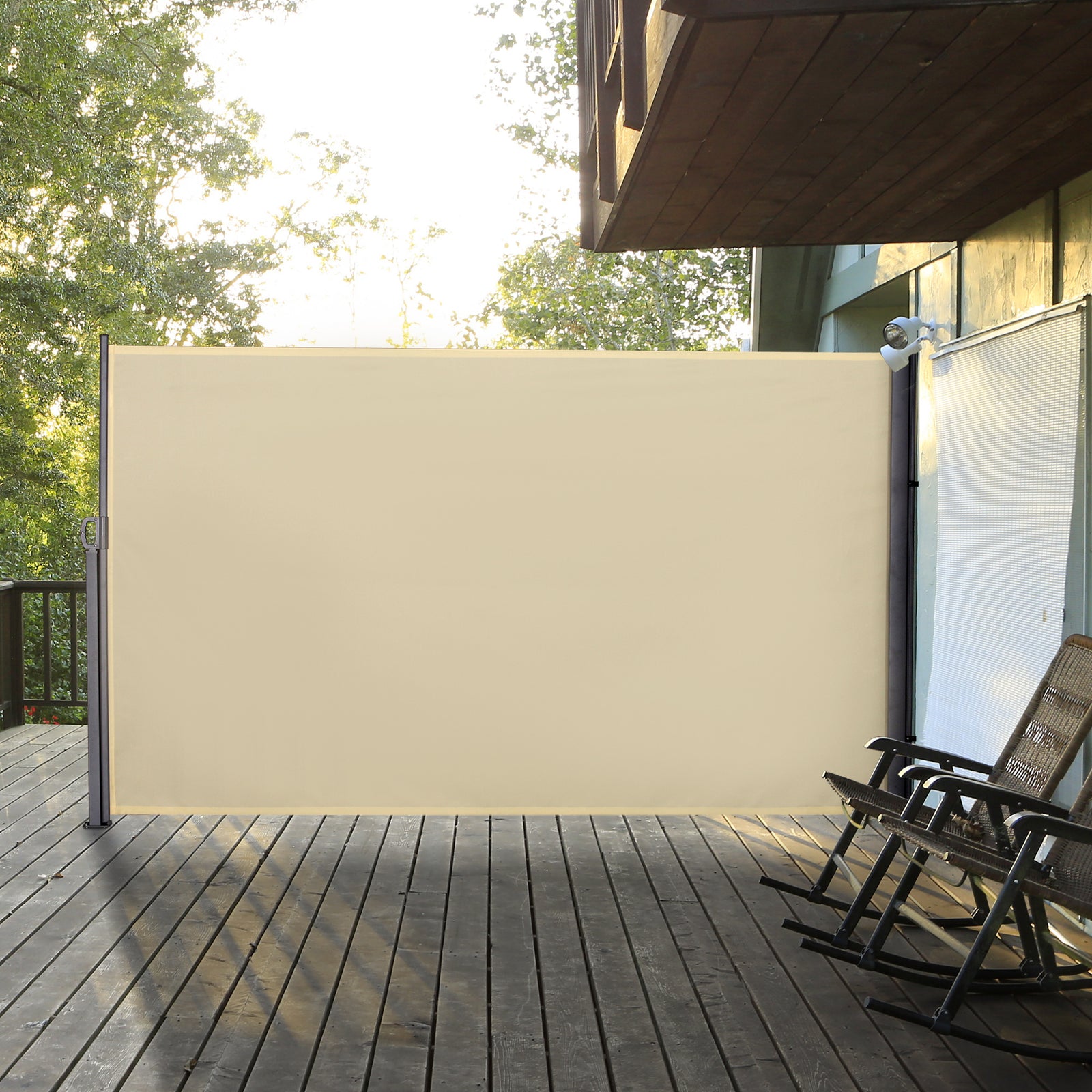 Retractable Sun Side Awning Screen | Medium | Cream