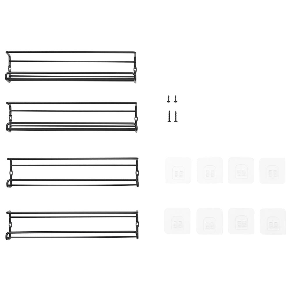 Wall Mount Metal Wire Spice Rack Set Of 4