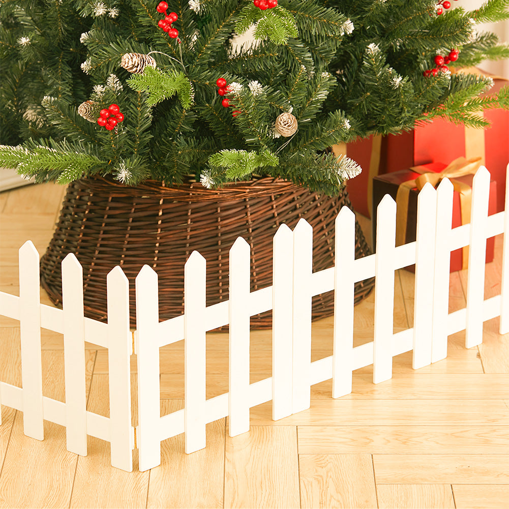 Wooden Christmas Tree Picket Fence For Family Holiday Decoration