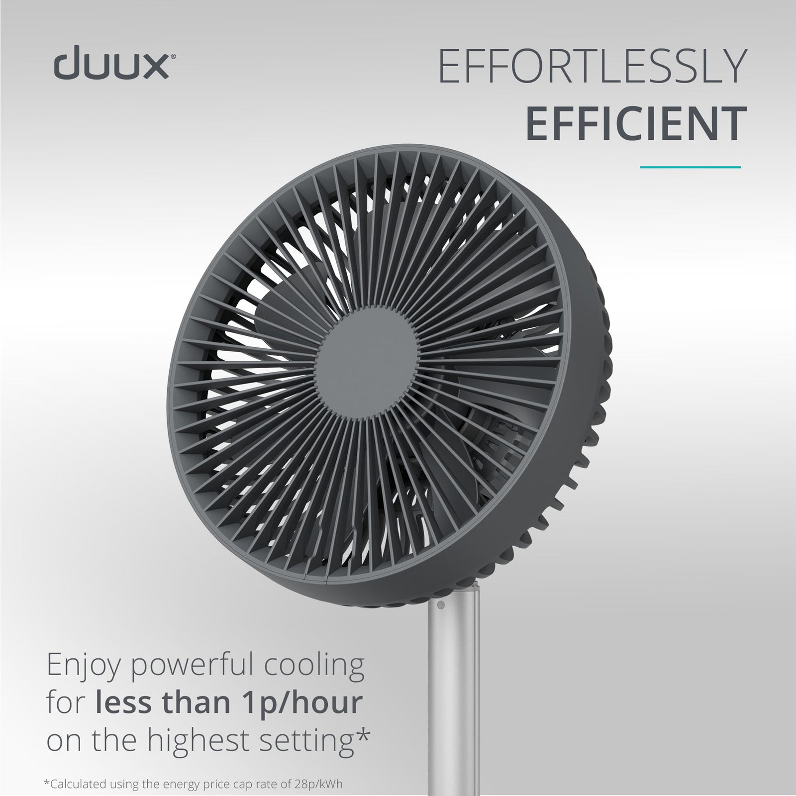 Rize Portable Fan With Rechargeable Battery | Grey