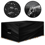 Rectangular Waterproof Garden Furniture Cover, Outdoor Patio Weatherproof Rattan Sofa Shield | 150 x 90 x 75cm | Black