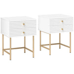 Bedside Tables Set Of 2 With 2 Drawers For Bedroom | Set of 2 | White
