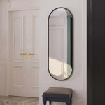 Emi - Black Metal Runway Oval Mirror | 120cm x 40cm
