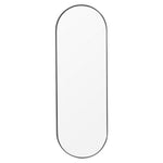 40x120cm Modern Oval Metal Full Length Wall Mirror | Black