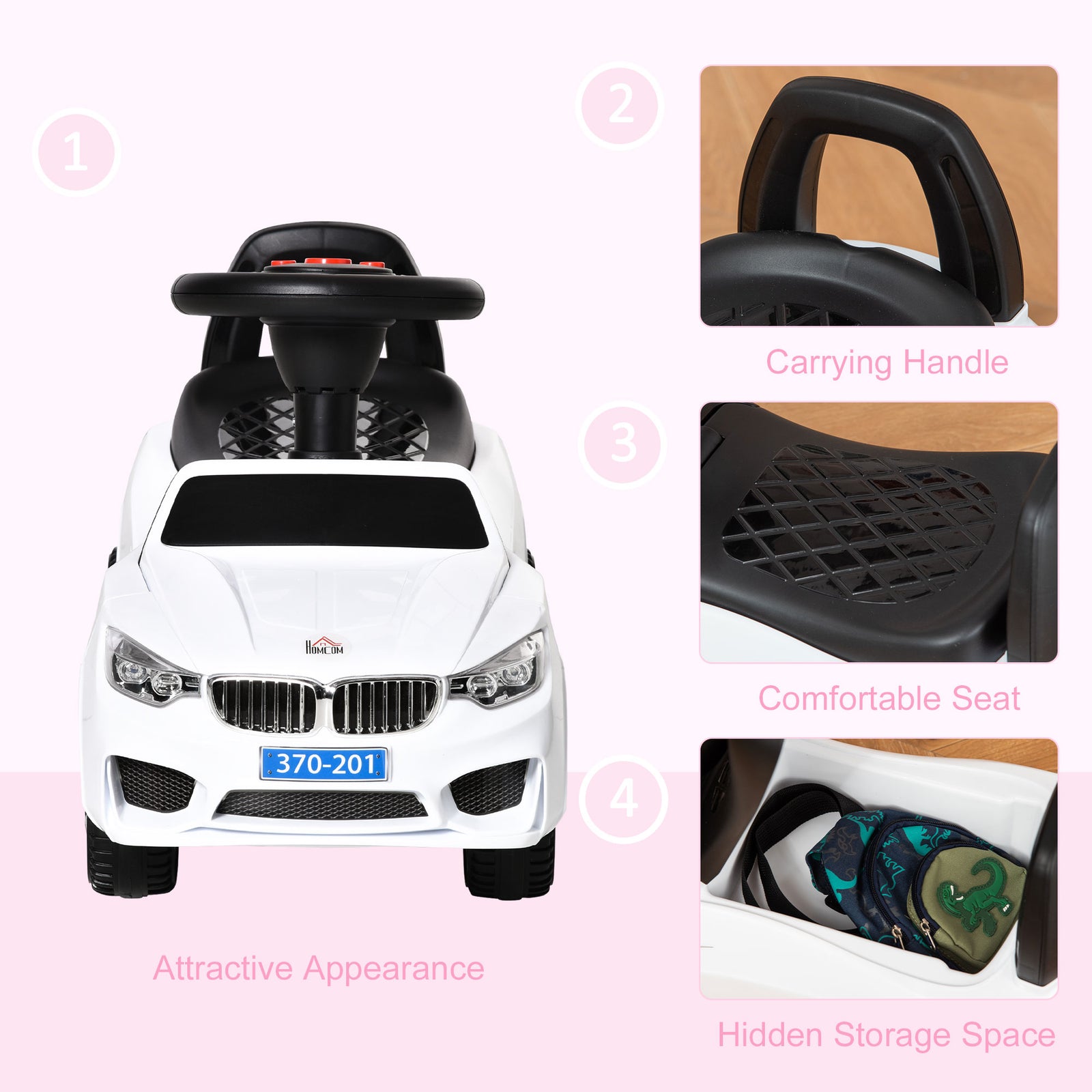 Ride On Car Baby Toddler Walker Foot To Floor Sliding Car Slider | White