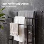 Towel Rail Metal Rack With Basket 3-tier Storage Anti-slip Foot Black | Black