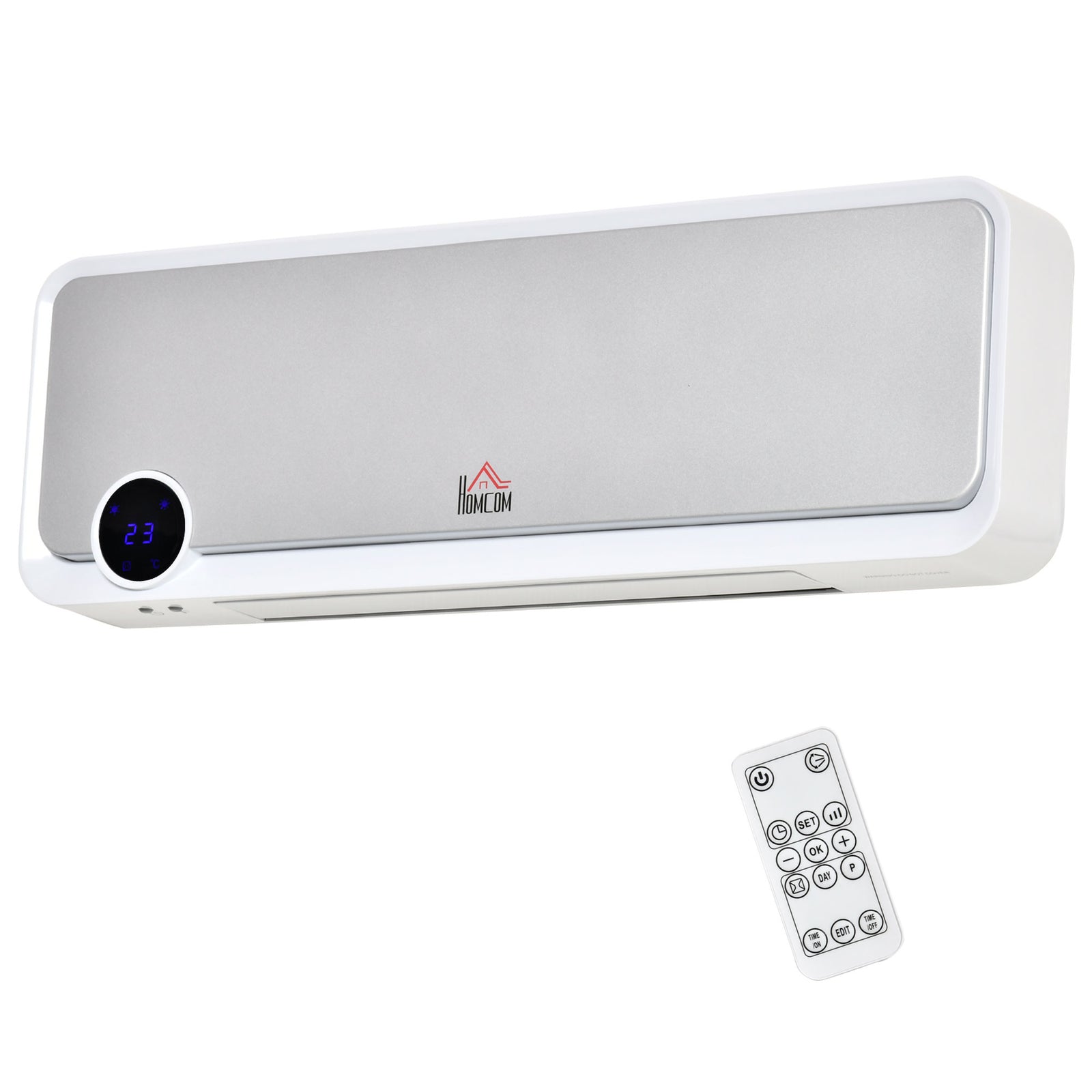 1000w/2000w Wall Downflow Heater 10-49 Degree Temperature | One Size | Multi Colour