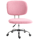Teddy Fleece Desk Chair W/ Adjustable Height, Pink