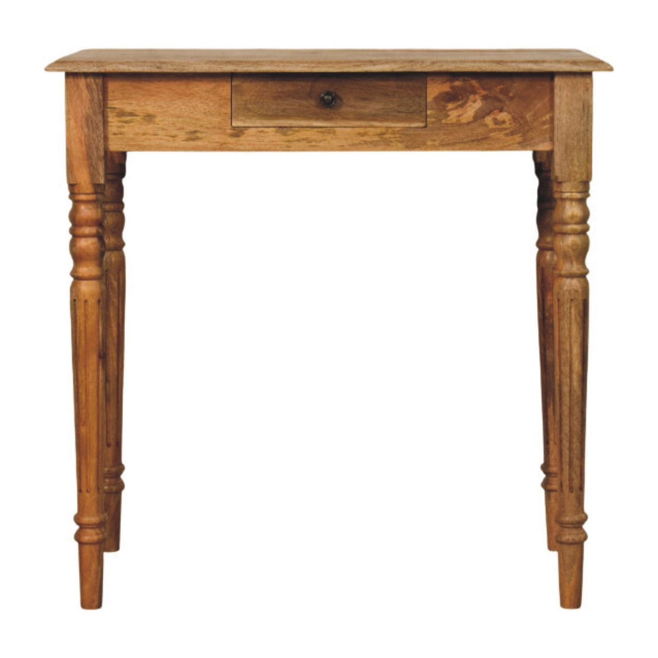 Artisan Furniture Solid Wood Oakish Turned Leg Writing Desk