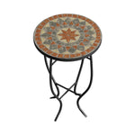 35cm Dia X 54cm H Outdoor Mosaic Accent Side Table Plant Stand | Multi Colour