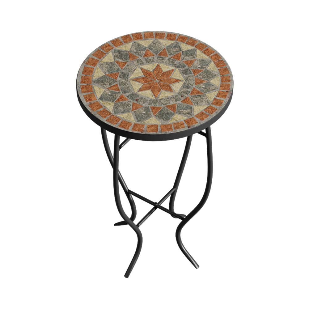 35cm Dia X 54cm H Outdoor Mosaic Accent Side Table Plant Stand | Multi Colour