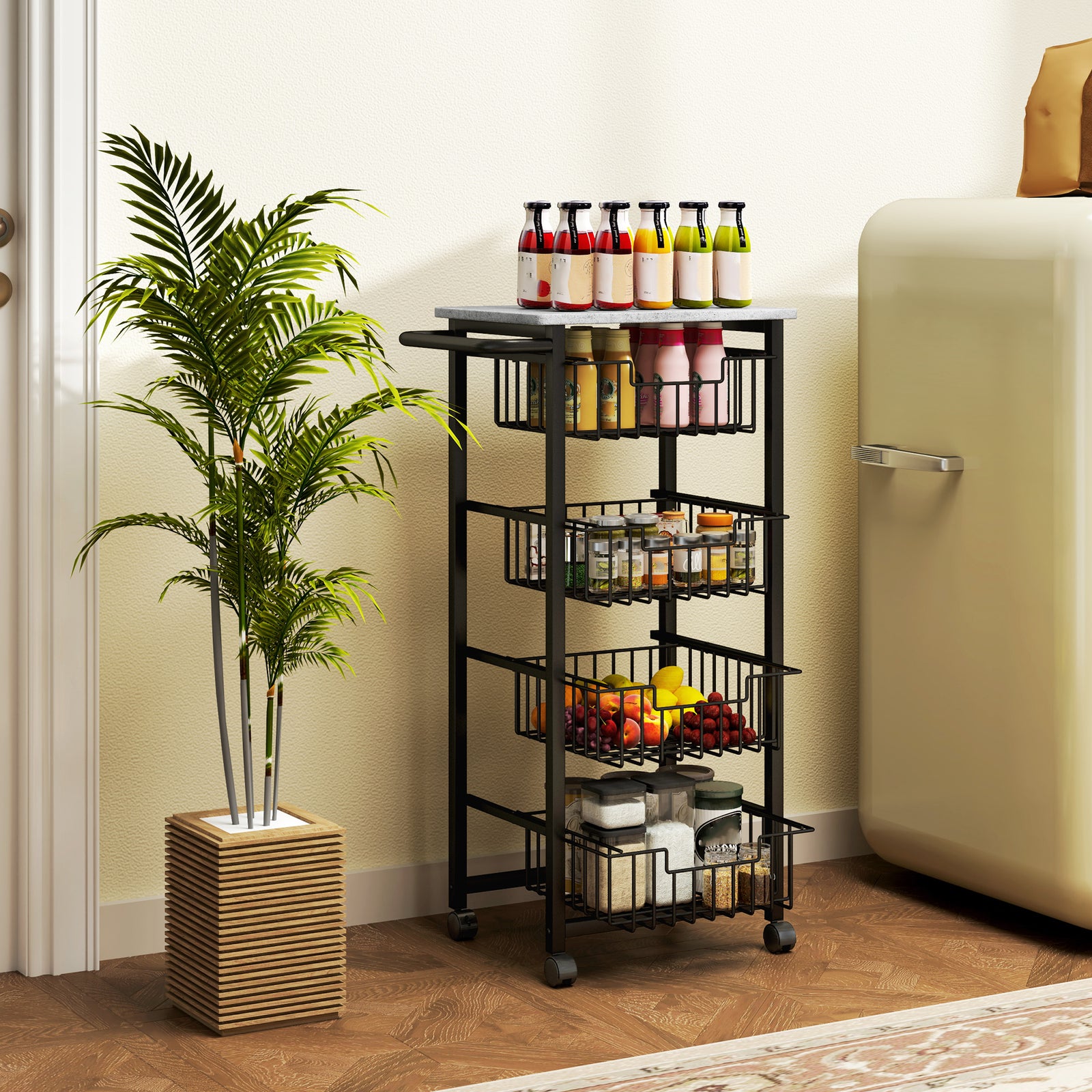 4-tier Kitchen Island, Baskets