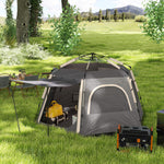 Instant 2/3/4 Person Dome Tent, Hexagonal | Dark Grey
