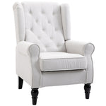 Accent Armchair Home Furniture Retro Tufted Club Wood | One Size | Cream